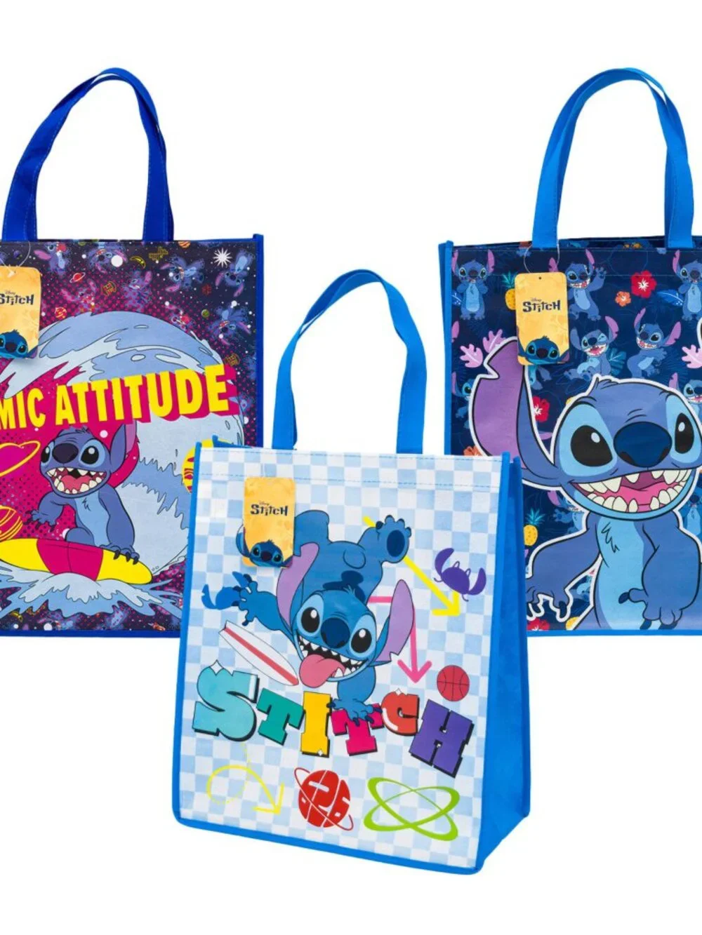 Disney Lilo & Stitch Reusable Gift Bags / Totes – Cosmic Attitude ( Set of 3 )
